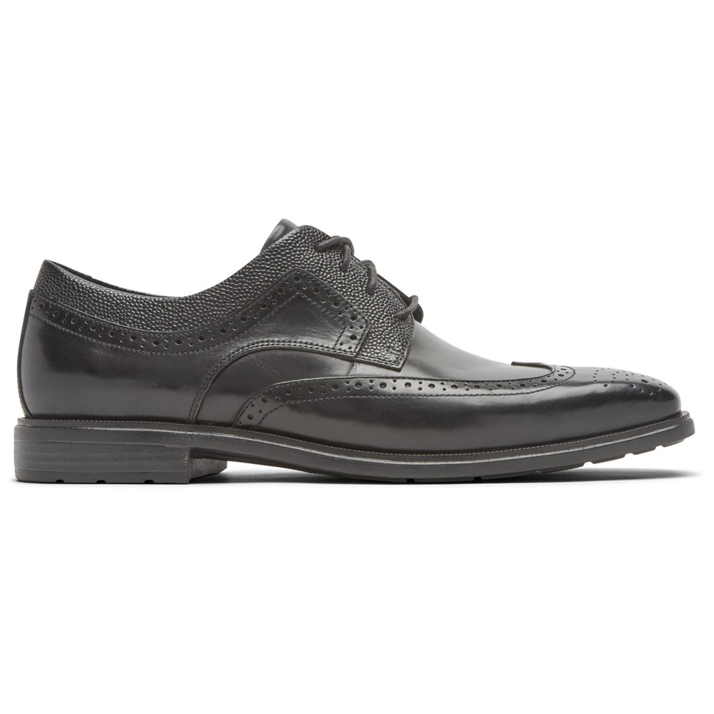 Sapatos Lace Ups Rockport Homem Pretas - Farrow Wingtip - 38716FGWZ